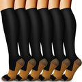 Compression Socks for Women & Men Circulation (6 Pairs) 15-20 mmHg is Best Support for Athletic Running,Nurse by Bluemaple