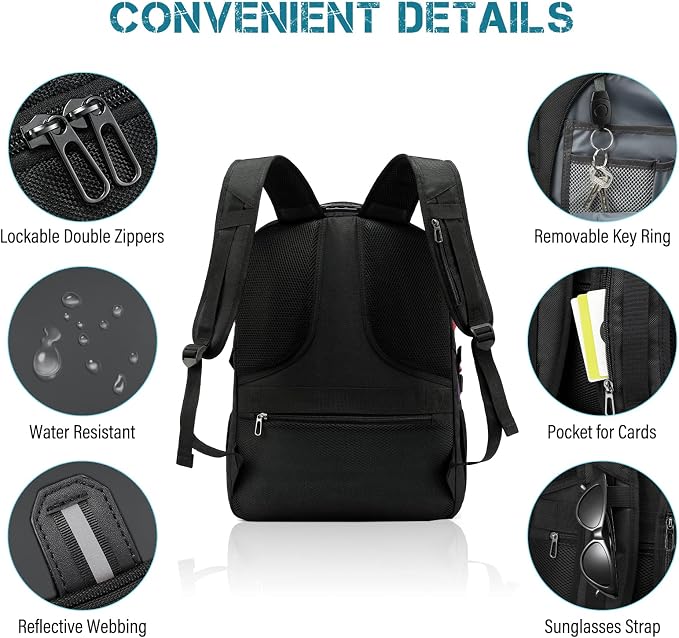 LOVEVOOK Large Laptop Backpack for Men,17.3Inch Heavy Duty Travel Backpack | TSA-Friendly with Anti-Theft,Carry On Flight Approved,College Work Bookbag,Water Resistant Business Backpack for Men Women - Image 5