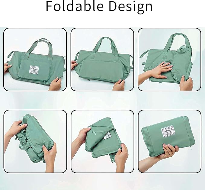 Large Capacity Foldable Travel Bag, Expandable Waterproof Carry on Bag, Dry and Wet Separation Spor Duffel Bags - Image 5