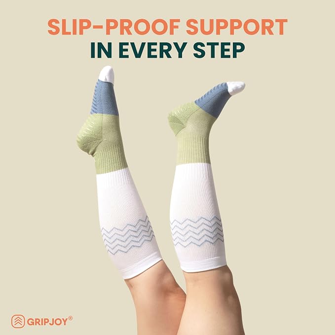 Compression Socks with Grips, 15-20mmHg, Support & Stability for Circulation, Travel, Pregnancy, Nurses - Image 4