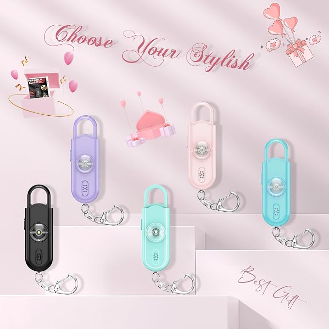 Personal Safety Alarm for Women, 130dB Loud Siren with SOS Strobe Light, Flashlight, 1000ft Audible Help Kids, Elderly Emergency Call, Self Defense Keychain for College Essentials - Image 7