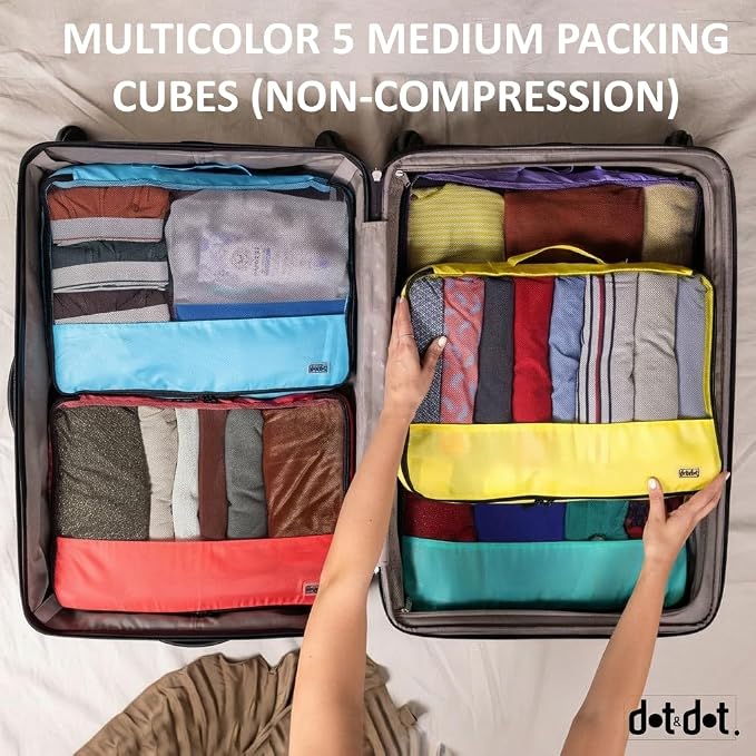 Medium Packing Cubes for Travel - 5pc Packing Cubes for Suitcases - Lightweight Luggage Organizer Bags (Non-Compression) - Image 6