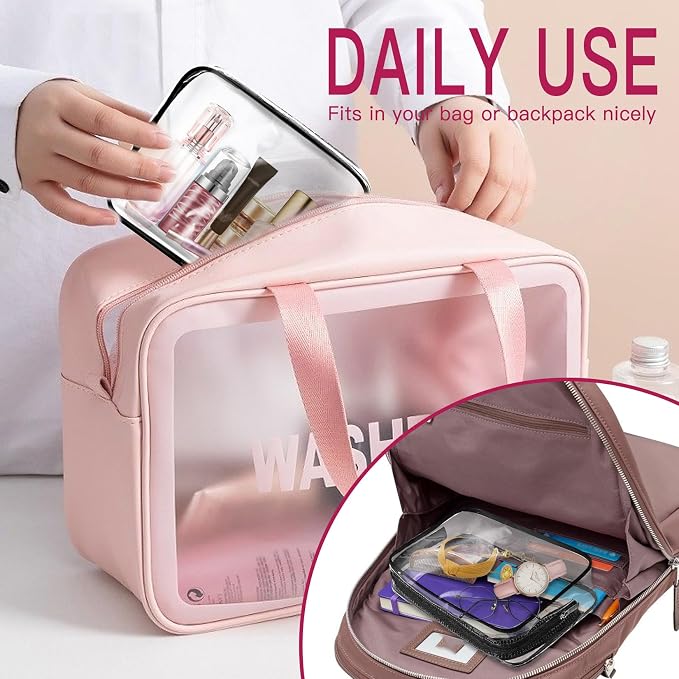 6 Pack Toiletry Bag Makeup Bag Cosmetic Bag, TSA Approved Clear Travel Toiletry Bag wih Zippers, Quart Size Travel Makeup Cosmetic Bag for Women Men, Carry on Airport Airline Compliant Bag, 6 Colors - Image 5