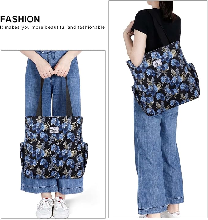 KAMO Floral Tote Bag - Waterproof Lightweight Handbags Travel Shoulder Bag for Hiking Yoga Gym Swimming Travel Beach - Image 6