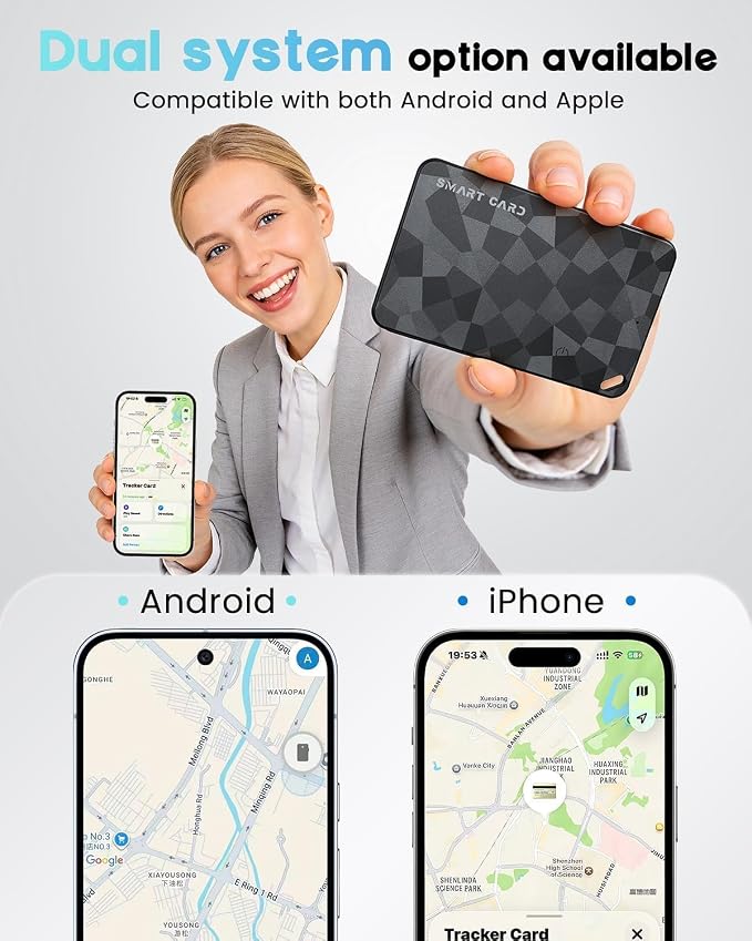 2 Pack Wallet Tracker Card (iOS and Android), 6-12 Years Battery Smart Card | Bluetooth Slim Tracing Card, Work with Apple Find My & Google Find Hub, Locator for Luggage, Passports, Keys, Backpack - Image 3