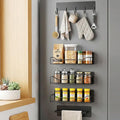 Magnetic Spice Rack for Refrigerator, 5 Pack Magnetic Fridge Organizer Shelves, Strong Magnetic Hold, No Drilling, Space Saving Storage Rack for Kitchen Spice Jars, Pantry & Refrigerator (Black) by Unknown