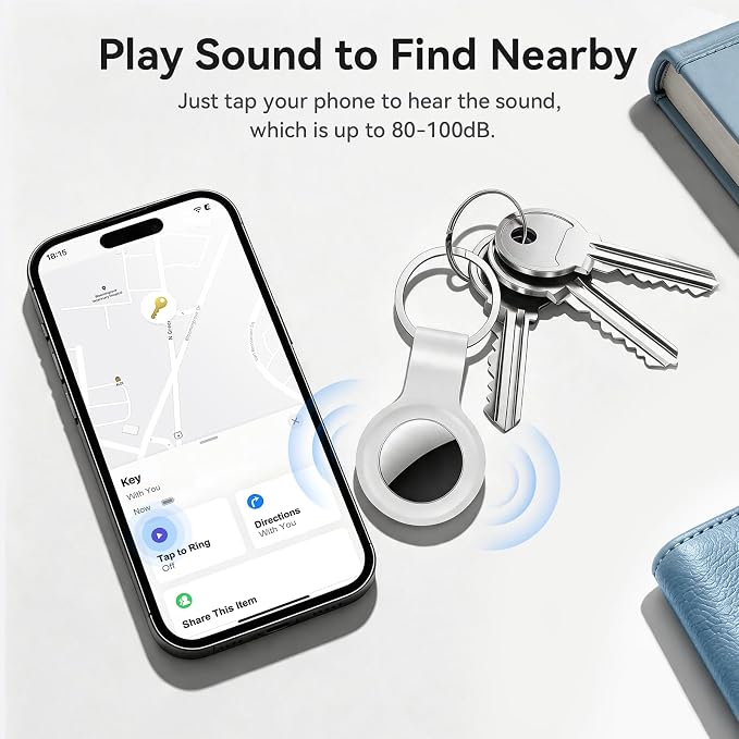 Air Tracker Tag-2 Pack, Smart Item Tags [Apple MFi Certified] | With Find My app (iOS Only), Key Finder Locator Luggage Tag for Keys, Bags, Wallets, Backpack, Suitcases, Replaceable Battery - Image 3