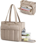 BAGSMART Tote Bag for Women, Puffy Work Tote Bag with Zipper, Quilted Large Teacher Bag for Work, Travel by BAGSMART