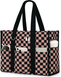 Becokan Large Tote Bag for Women Waterproof with 12 Pockets Top Zipper Closure Utility Teacher Nurse Bags for Work School by BecokanBeachBagSpecialist