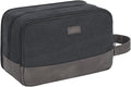 WANDF Travel Toiletry Bag for Men, Canvas Shaving Dopp Kit | Wet Separation, Water-Resistant Fabric, Travel Bag for Toiletries, Shaving Accessories, Weekend Trips by WANDF