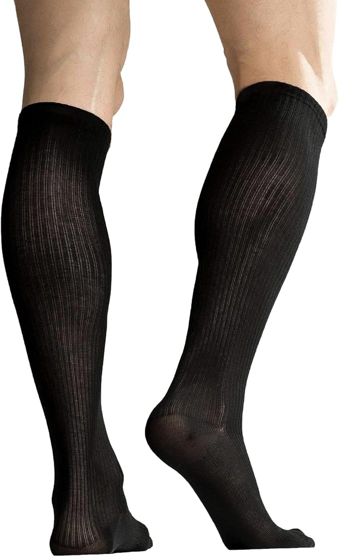 +MD Cotton Compression Socks for Women & Men 4/6 Pairs 15-20mmHg Knee High for Sports, Travel, Nursing Long Sitting Standing - Image 2