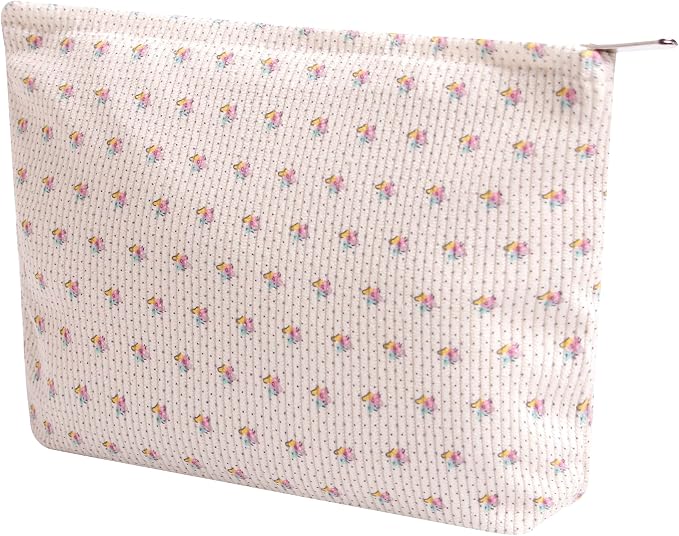 Cosmetic Bags for Women - Corduroy Cosmetic Bag Aesthetic Women Handbags Purses Smile Dots Makeup Organizer Storage Makeup Bag Girls Case Bags (Flowers-Apis) by Gardsell