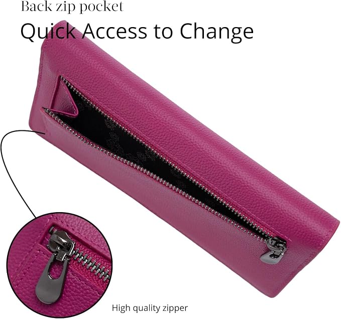 Bveyzi Ultra Slim Thin Leather RFID Blocking Credit Card Holder Bifold Clutch Wallets for Women - Image 4