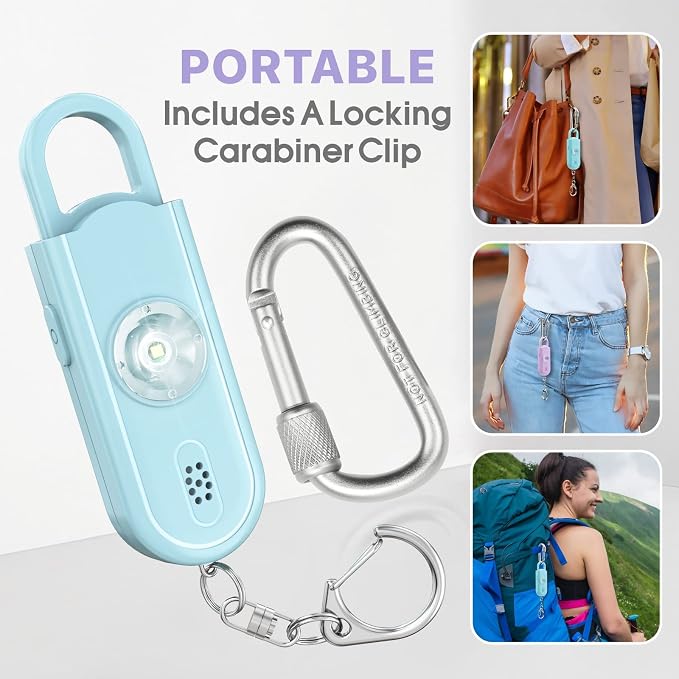 Safe Sound Personal Alarm, 2 Pack 130 dB Loud Siren Song Emergency Security Alarm Keychain with Strobe LED Light, Personal Sound Safety Siren for Women, Men, Children, Elderly - Image 6