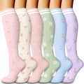 Compression Socks for Women & Men Circulation(6 pairs)-Graduated Supports Socks for Running, Athletic Sports by LaiteHebe