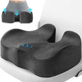 CushyOasis Seat Cushion, Office Chair Cushions, 5.28 in Thick (Grey) | Anti-Slip Back & Removable Cover, Ergonomic Tailbone Support Seat Cushion, Memory Foam Seat Cushion for Office by CushyOasis
