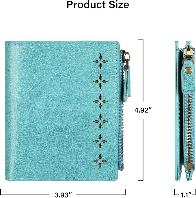 Ultra Thin Small Compact Leather Womens Girls Wallets RFID Blocking Credit Card Holder for Women - Image 5