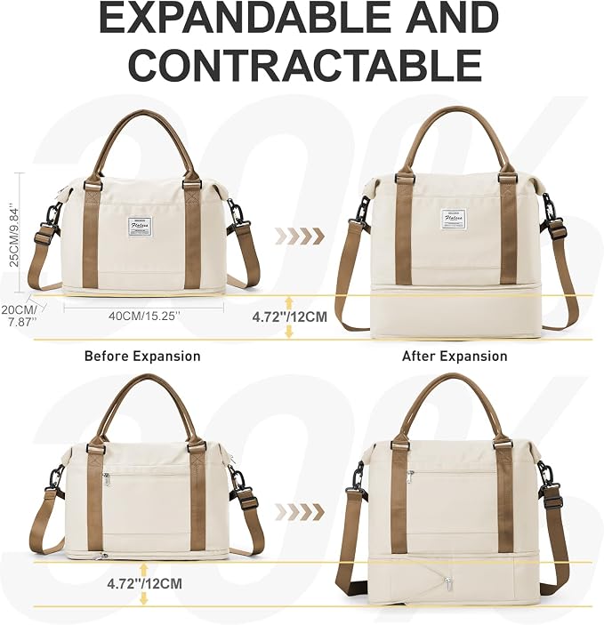 Travel Duffel Bag, Sports Tote Gym Bag, Shoulder Weekender Overnight Bag for Women - Image 6
