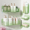 Nieifi Adhesive Shower Shelves, Green, 5 Pieces | Rustproof ABS, Large Capacity, Removable Design, Easy-Clean, No Drilling Shower Organizer for Bathroom Storage & Home Decor by Nieifi