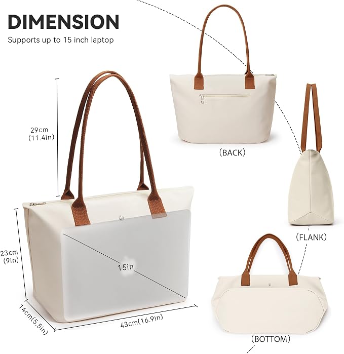 KALIDI Tote Bag for Women Nylon Top-Handle Purse,Large Capacity Shoulder Hobo handBag with Zipper Leisure Foldable Weekend - Image 5