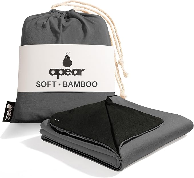 16-in-1 Compact Travel Blanket with Bag – Reversible, Ultra Soft Bamboo Airplane Blanket with Hidden Pocket – Packable for Flights & Travel Essentials (Semi-Weighted, Double Layer) by ApearTravelGear