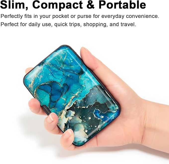 Credit Card Holder Small RFID Blocking Wallet Business Metal Slim Mini Aluminum Hard Case for Women Men - Image 2