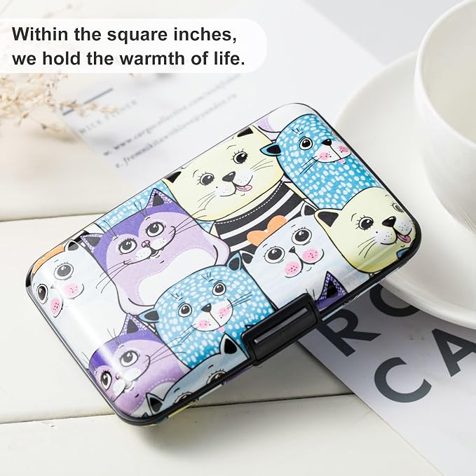 Mini RFID Aluminum Wallet Credit Cards Holder Business Card Case Metal ID Case for Men Women (Color cat) - Image 6