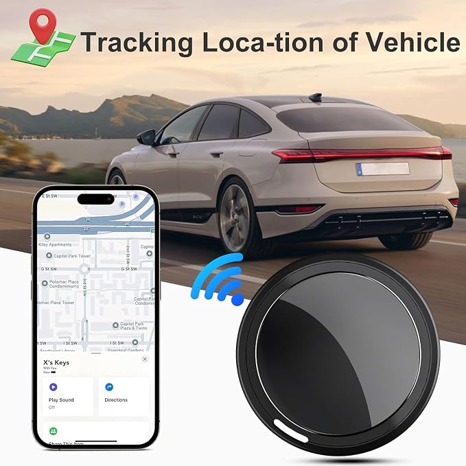 Mini GPS Tracker for Vehicles, Tracking Device for Vehicles No Subscription(iOS ONLY), Real Time Portable Real Time Magnetic GPS Tracking Device Hidden No Monthly Fee for Car, Truck, Moto (Black) - Image 2