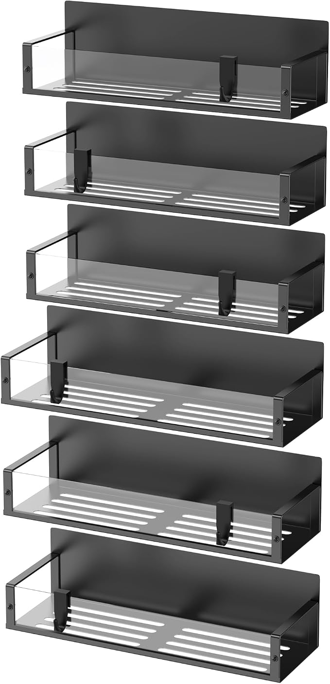 HuggieGems Metal Magnetic Spice Rack for Refrigerator Clear, 6 Pack | Magnetic Shelves Heavy Duty for Fridge in Kitchen, Seasoning Storage Organizer, For Oven Washer and Dryer, For Heavier Items - Image 6