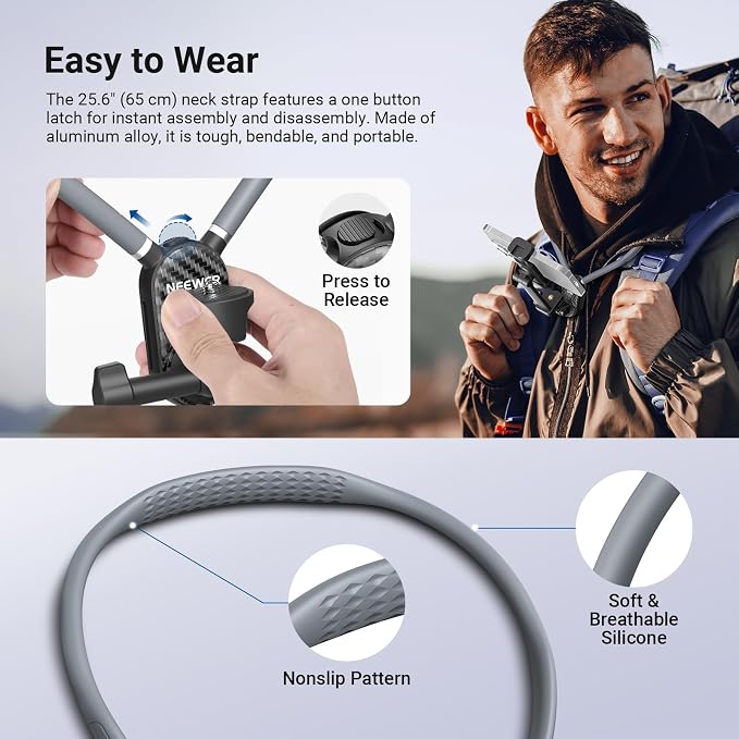 NEEWER Neck Phone Holder Quick Release Adjustable Action Camera Chest Mount | Bed Cell Phone Mount, Accessories Kit Compatible with iPhone GoPro DJI Insta 360 Samsung for POV Video Recording, GP48 - Image 3