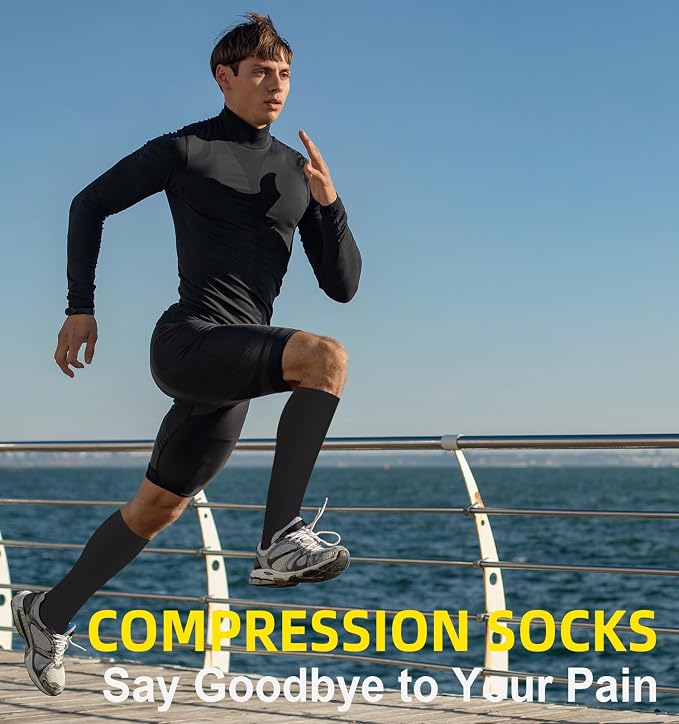 Compression Socks for Women & Men Circulation (4 Pairs) 15-20 mmHg is Best Support for Nurses Running Hiking Travel - Image 6