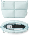 Comfyable Puffy Electronics Organizer Travel Case, Cute Tech Pouch for Women Men, Cable Storage Bag for Charger, Phone, Power Bank, Cord, Compact Tech Accessories Pouch, Ice Blue by Comfyable