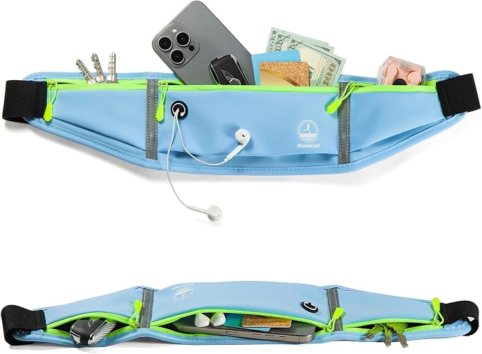 Running Belt Slim Fanny Pack Jogging Pouch Phone Holder Waist Pack - Blue - Image 5