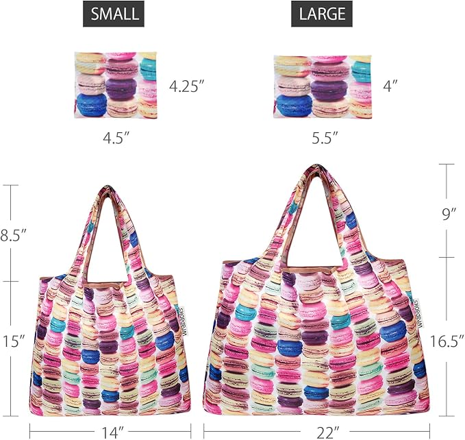 allydrew Large Foldable Tote Nylon Reusable Grocery Bags - Image 4