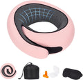 Memory Foam Neck Pillow,2026 World Cup Travel Pillow,Neck Pillow Airplane with Eye Mask & Ear Plugs,Memory Foam 360 Degree Support Stowable Pillows for Airplanes Offices and Cars (Pink) by Unknown