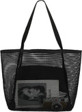 Fammart Mesh Beach Bag for Women, Summer Straw Tote Hobo Pool Bags with Zipper Pocket, Travel Vacation Cruise Essentials 2026 by Fammart