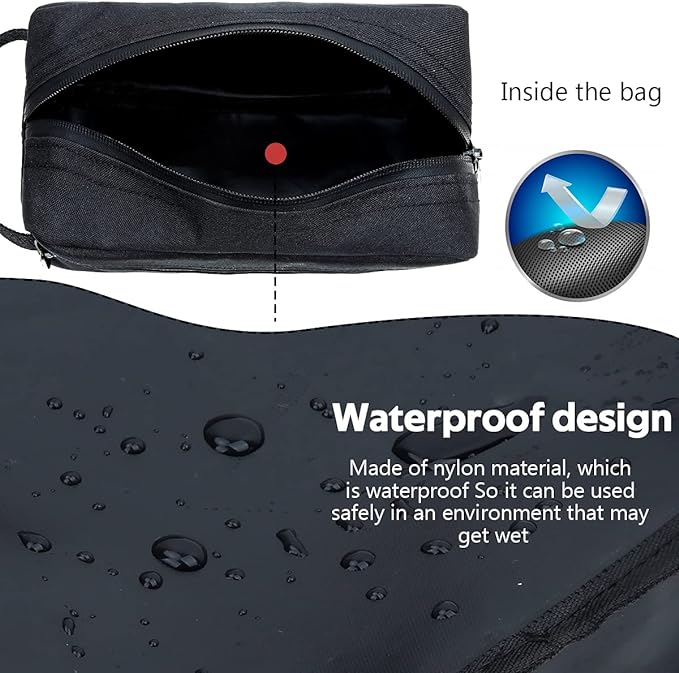 Travel Toiletry Bag for Women and Men, Water-resistant Shaving Bag for Toiletries Accessories, Foldable Storage Bags with Divider and Handle for Cosmetics Toiletries Brushes Tools - Image 2