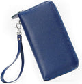 Moflycom Womens Wallet RFID Blocking Genuine Leather Zip Around Wallet Clutch Wristlet Travel Long Purse for Women by Moflycom