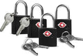 TSA Locks for Luggage with Keys, Luggage Locks TSA Approved 4 Pack, International Travel Essentials, Small Padlock with Key, Mini Padlock for Suitcase, Backpack, Bag, Zipper, Case, Box by SpecializeinCombinationLock