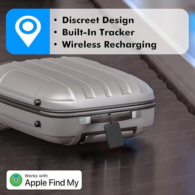 Hidden Luggage Tracker for iPhone, Apple Find My Luggage Tag | Wireless Rechargeable Suitcase Tracker & Luggage Locator, Waterproof Travel Tag for Checked Bags and Backpacks - Image 2
