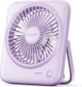 Otlonpe Personal Portable Desk Fan, 4000mAh Small Rechargeable Portable Fan Battery Operated & USB Powered for Travel Sleeping Bedroom Office Home Table, Cordless, Quiet, 4-Speed, 6.5 Inch (Purple) by OTLONPE