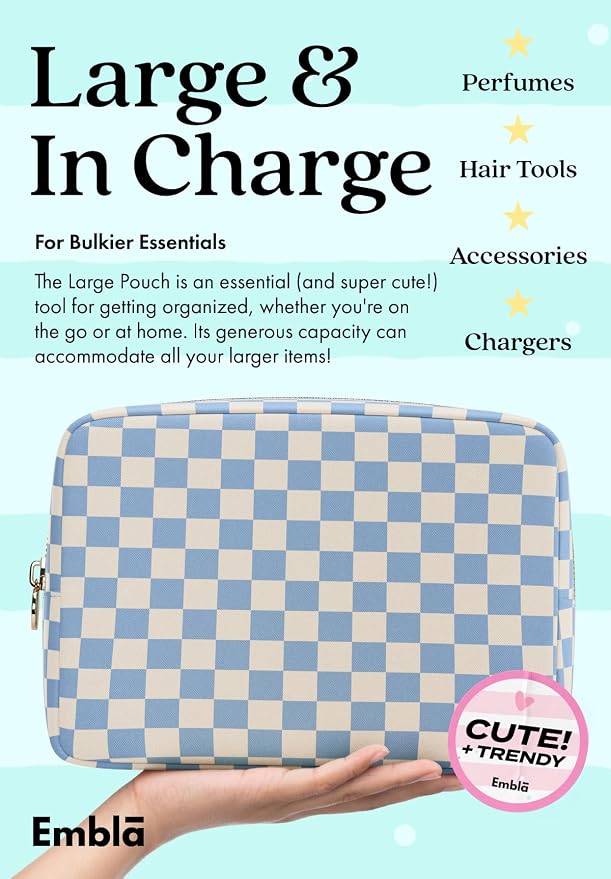 Makeup Bag for Women, Travel Cosmetic Organizer, Waterproof Toiletry Pouch | Large Nylon Cosmetic Bag with Zipper, Water-Resistant Beauty Pouch for Purse, Travel Essentials, Make up Case - Image 3