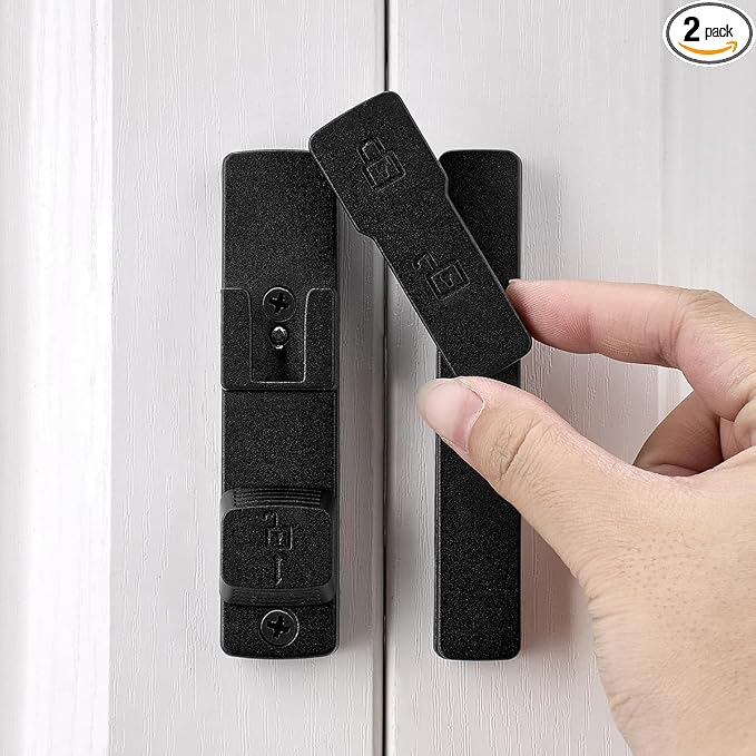 2 Packs Matte Black 180 Degree Barn Door Lock,Flip Gate Latches Hardware | Zinc Alloy Door Lock,Sliding Door Latches,for bedroom,drawer,pet enclosures,cabinet,garage,window by INIRET