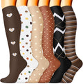 Sooverki Compression Socks for Women & Men 6 Pairs is Best Supportive Knee High Stockings for Circulation, Travel, Nurses by Sooverki