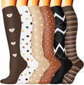 Sooverki Compression Socks for Women & Men 6 Pairs is Best Supportive Knee High Stockings for Circulation, Travel, Nurses by Sooverki
