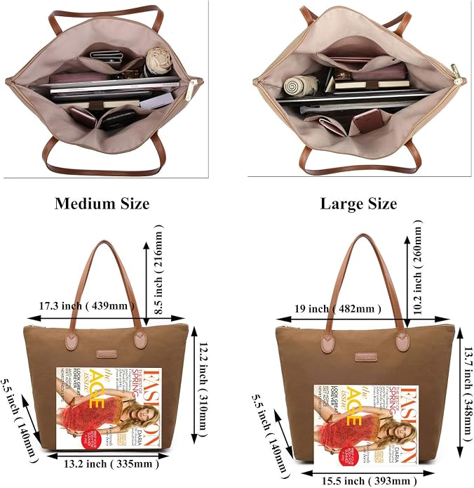 Water Resistant Light Weight Nylon Tote Bag Handbag - Image 5