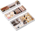 PAVSTINE 3-Pack Expandable Makeup Drawer Organizer, L/M/S | Adjustable 9.45"–16.69", Customizable Compartments, 3-Size Storage Tray for Kitchen, Bathroom, Vanity & Office by PAVSTINE