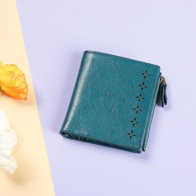 Ultra Thin Small Compact Leather Womens Girls Wallets RFID Blocking Credit Card Holder for Women - Image 7