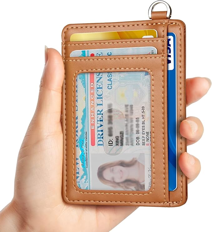 Slim Minimalist Front Pocket Wallet, RFID Blocking Credit Card Holder Wallet with Detachable D-Shackle for Men Women - Image 2