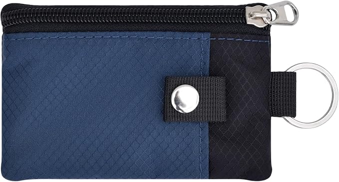 CHENSPRX Minimalist RFID Blocking Small Wallet with ID Window,WaterResistant Zip Id Case Wallet with Lanyard Keychain for Cards,Cash,Travel,Women,Men by CHENSPRX